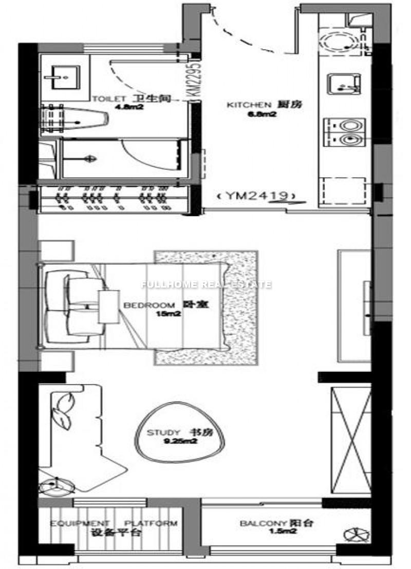 One Sunland Serviced Suites managed by Lanson Place - Interior view 3, Shanghai rental property